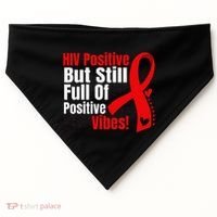 Hiv Awareness Red Ribbon World Aids Day Fighters USA-Made Doggie Bandana thumb 0