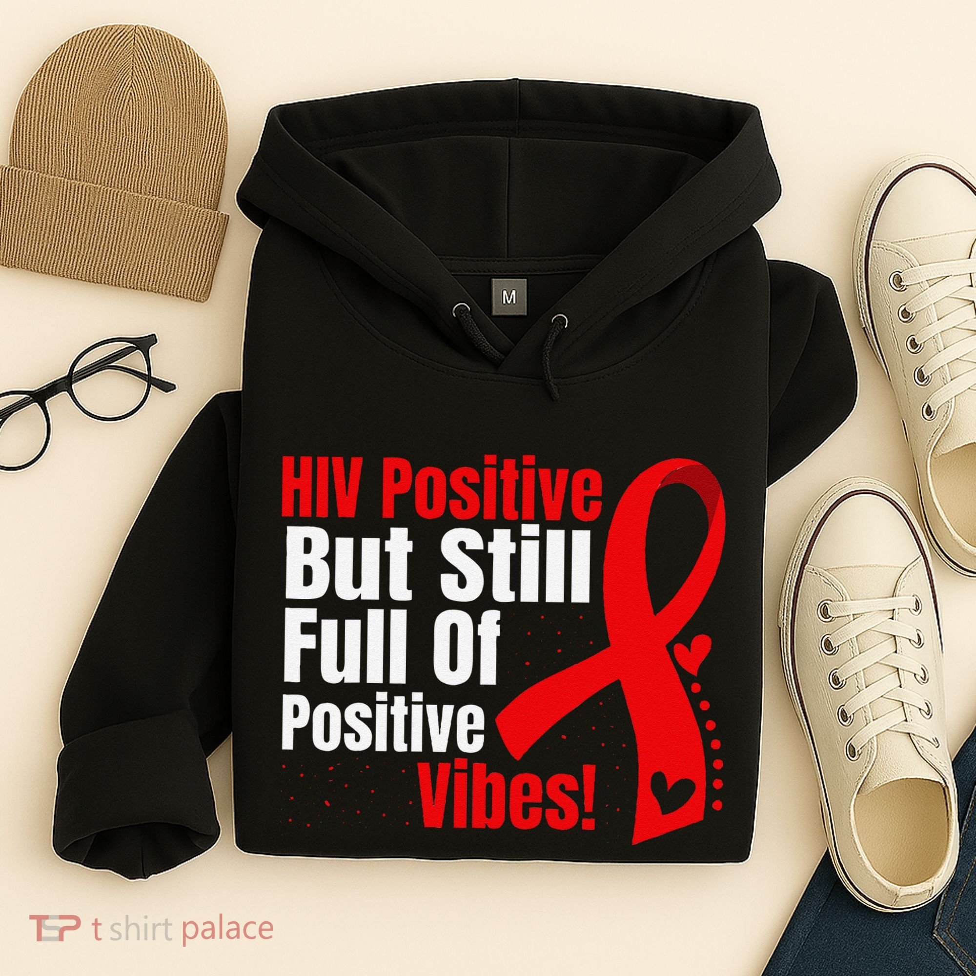 Hiv Awareness Red Ribbon World Aids Day Fighters Hoodie