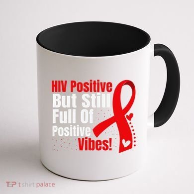 Hiv Awareness Red Ribbon World Aids Day Fighters Coffee Mug back