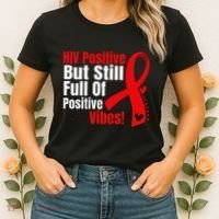 Hiv Awareness Red Ribbon World Aids Day Fighters Women's T-Shirt thumb 2