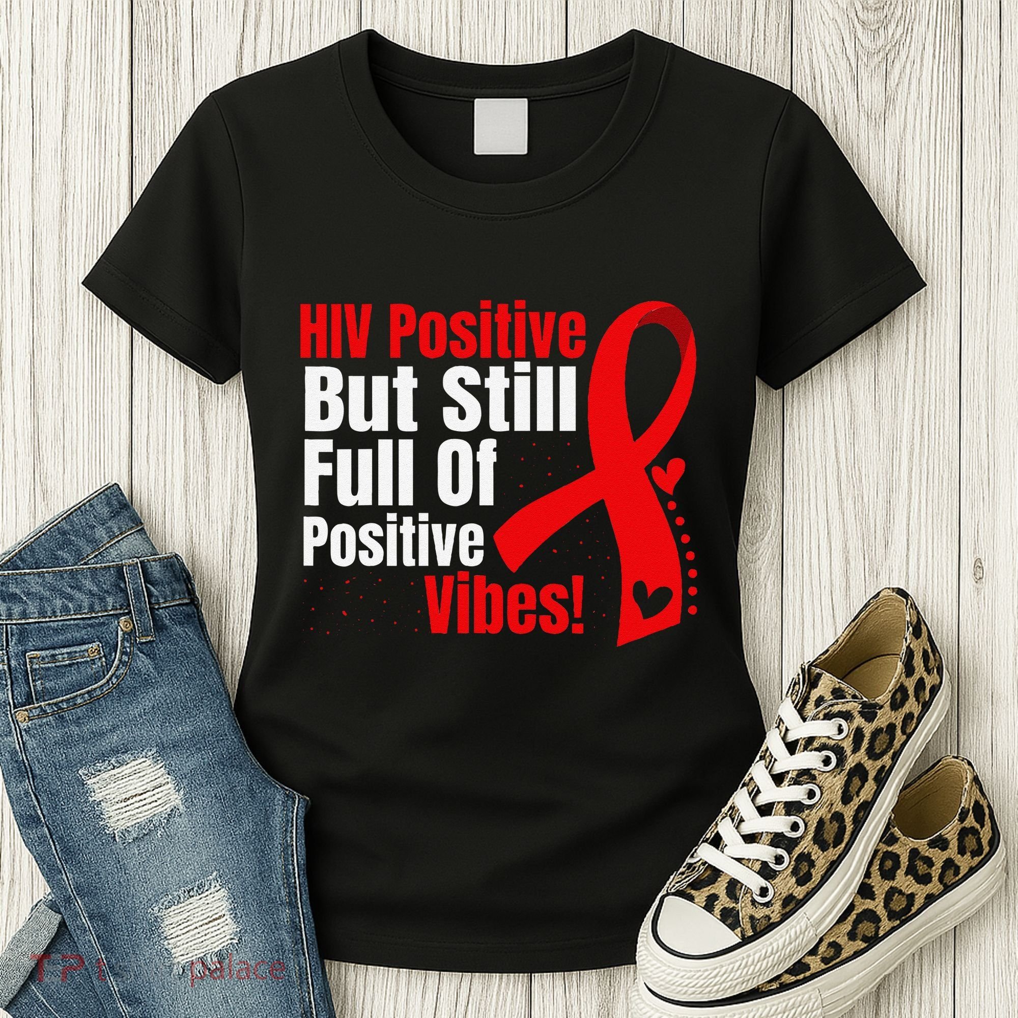 Hiv Awareness Red Ribbon World Aids Day Fighters Women's T-Shirt
