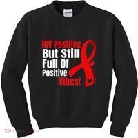 Hiv Awareness Red Ribbon World Aids Day Fighters Kids Sweatshirt thumb 0