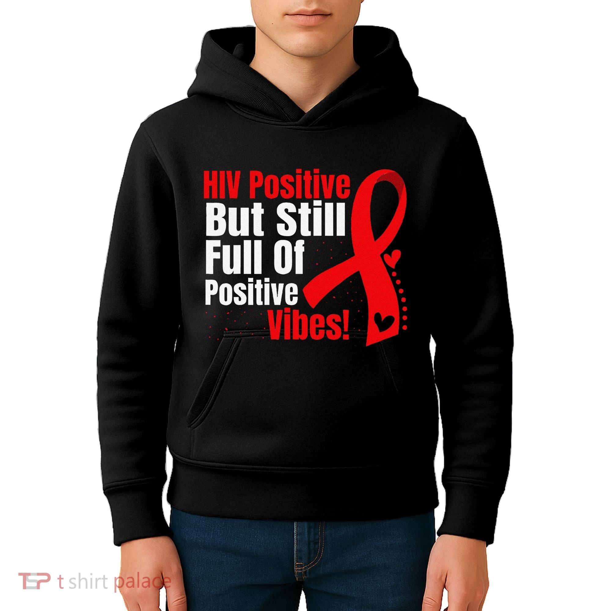 Hiv Awareness Red Ribbon World Aids Day Fighters Kids Hoodie