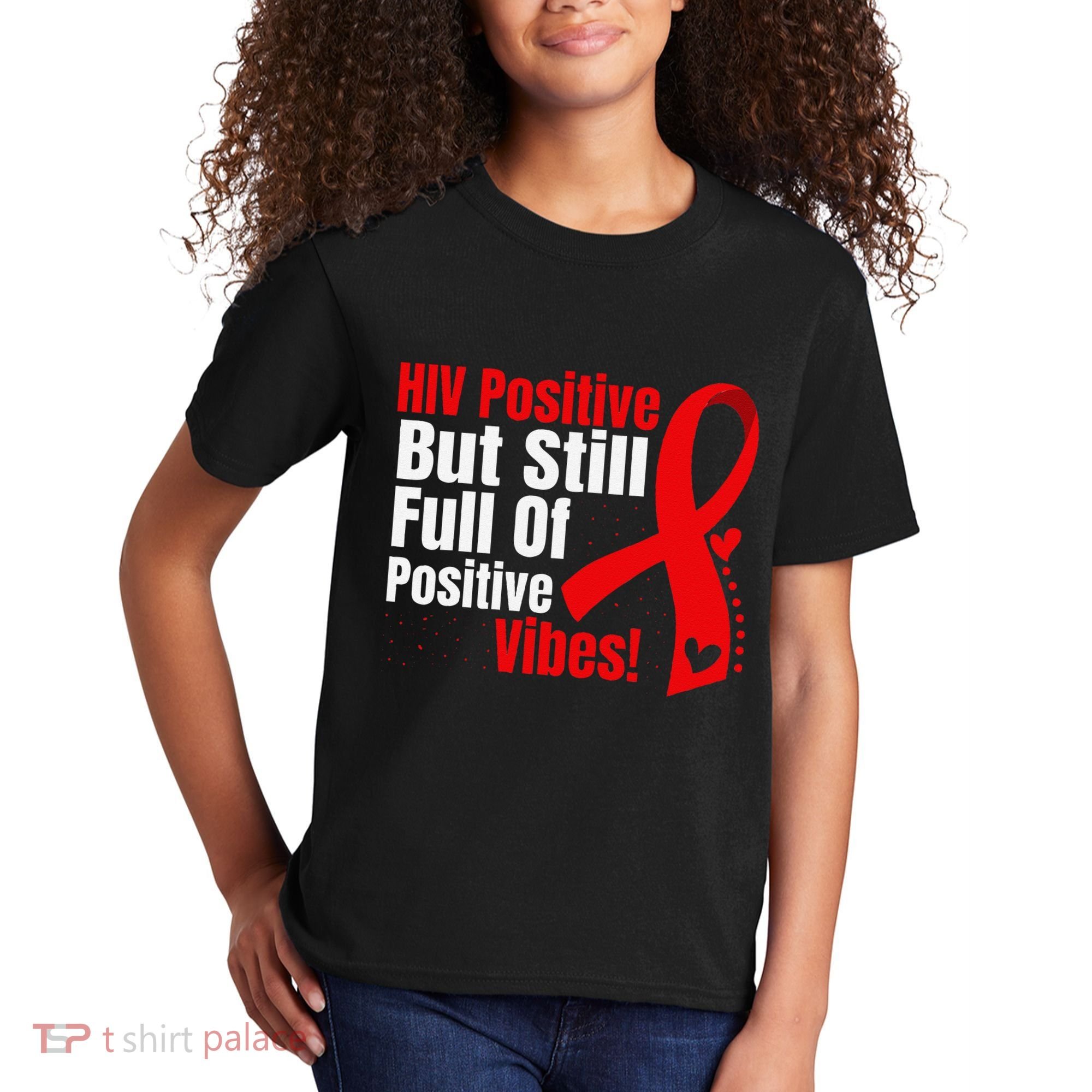 Hiv Awareness Red Ribbon World Aids Day Fighters Kids T-Shirt