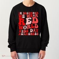 Hiv Awareness Red Ribbon World Aids Day Fighters Women's Sweatshirt thumb 0