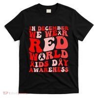 Hiv Awareness Red Ribbon World Aids Day Fighters T-Shirt thumb 0