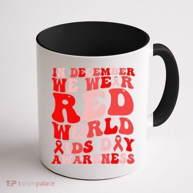 Hiv Awareness Red Ribbon World Aids Day Fighters Coffee Mug back