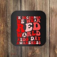 Hiv Awareness Red Ribbon World Aids Day Fighters Coaster thumb 0