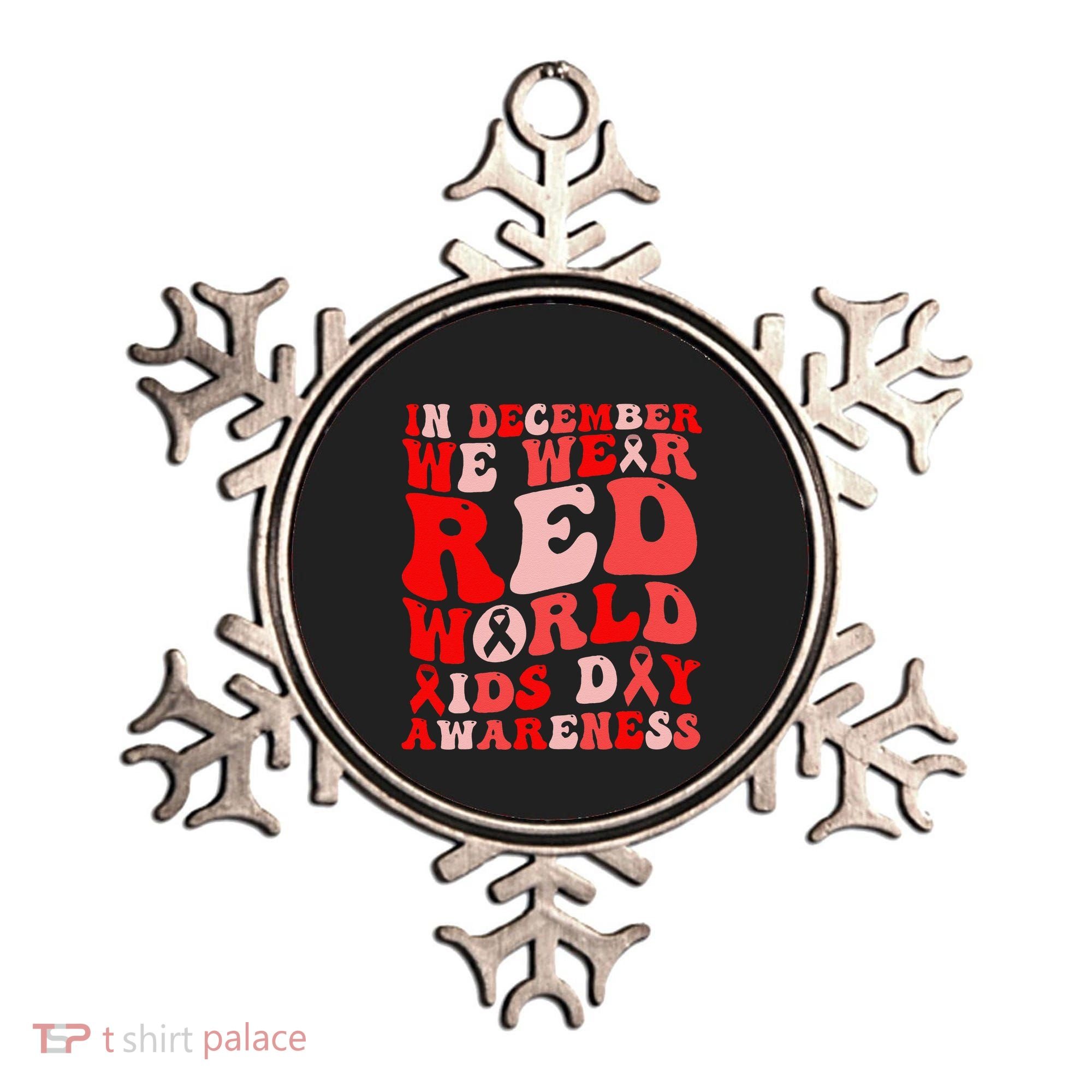 Hiv Awareness Red Ribbon World Aids Day Fighters Ornament