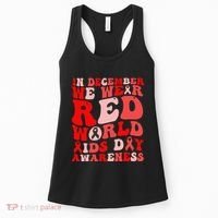 Hiv Awareness Red Ribbon World Aids Day Fighters Women's Tank Top thumb 0