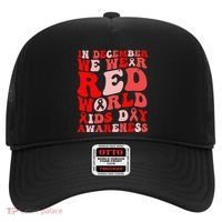 Hiv Awareness Red Ribbon World Aids Day Fighters Hat thumb 0