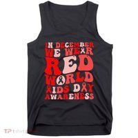 Hiv Awareness Red Ribbon World Aids Day Fighters Tank Top thumb 0