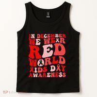 Hiv Awareness Red Ribbon World Aids Day Fighters Tank Top thumb 2