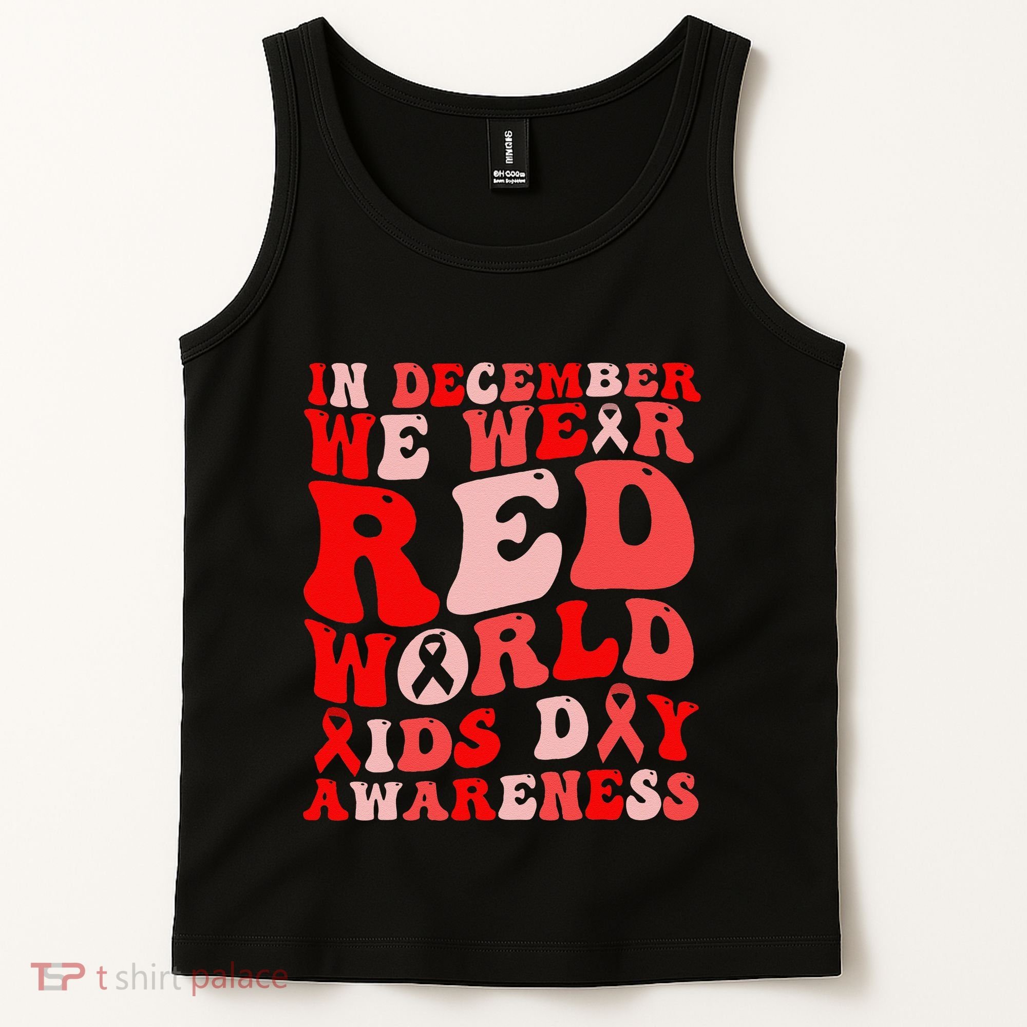 Hiv Awareness Red Ribbon World Aids Day Fighters Tank Top