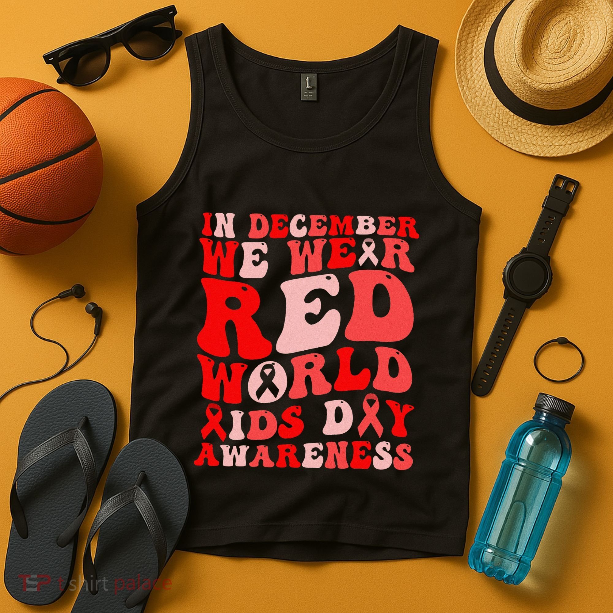 Hiv Awareness Red Ribbon World Aids Day Fighters Tank Top