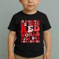 Hiv Awareness Red Ribbon World Aids Day Fighters Toddler T-Shirt thumb 2