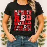 Hiv Awareness Red Ribbon World Aids Day Fighters Women's T-Shirt thumb 2