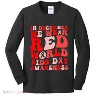 Hiv Awareness Red Ribbon World Aids Day Fighters Kids Long Sleeve Shirt thumb 0
