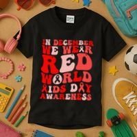 Hiv Awareness Red Ribbon World Aids Day Fighters Kids T-Shirt thumb 3
