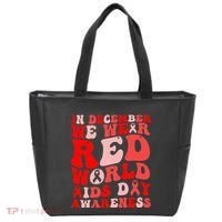 Hiv Awareness Red Ribbon World Aids Day Fighters Tote Bag thumb 0