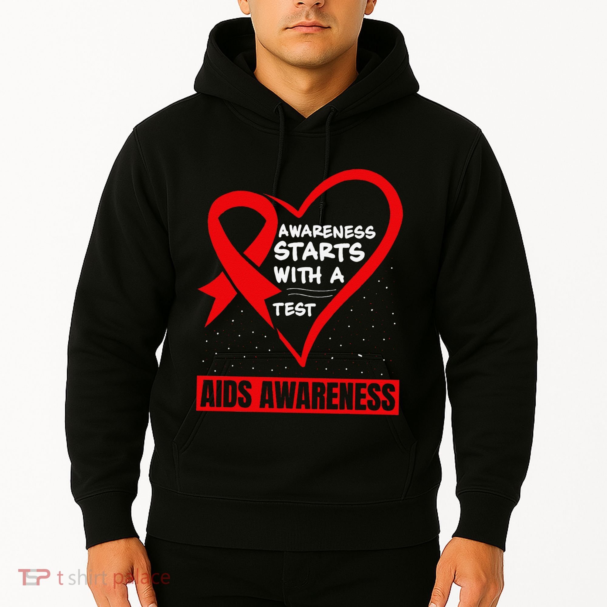 Hiv Awareness Red Ribbon World Aids Day Fighters Hoodie