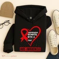 Hiv Awareness Red Ribbon World Aids Day Fighters Hoodie thumb 4