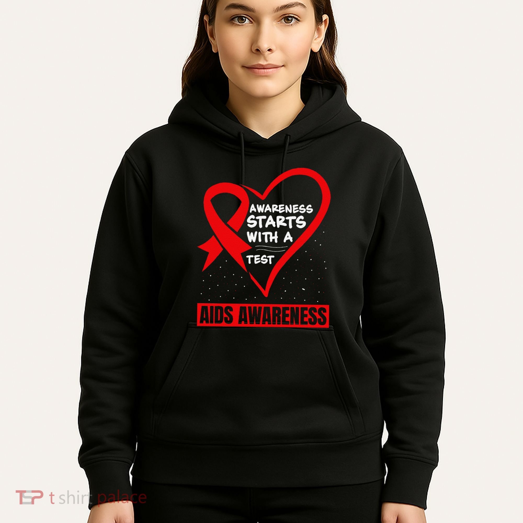 Hiv Awareness Red Ribbon World Aids Day Fighters Hoodie