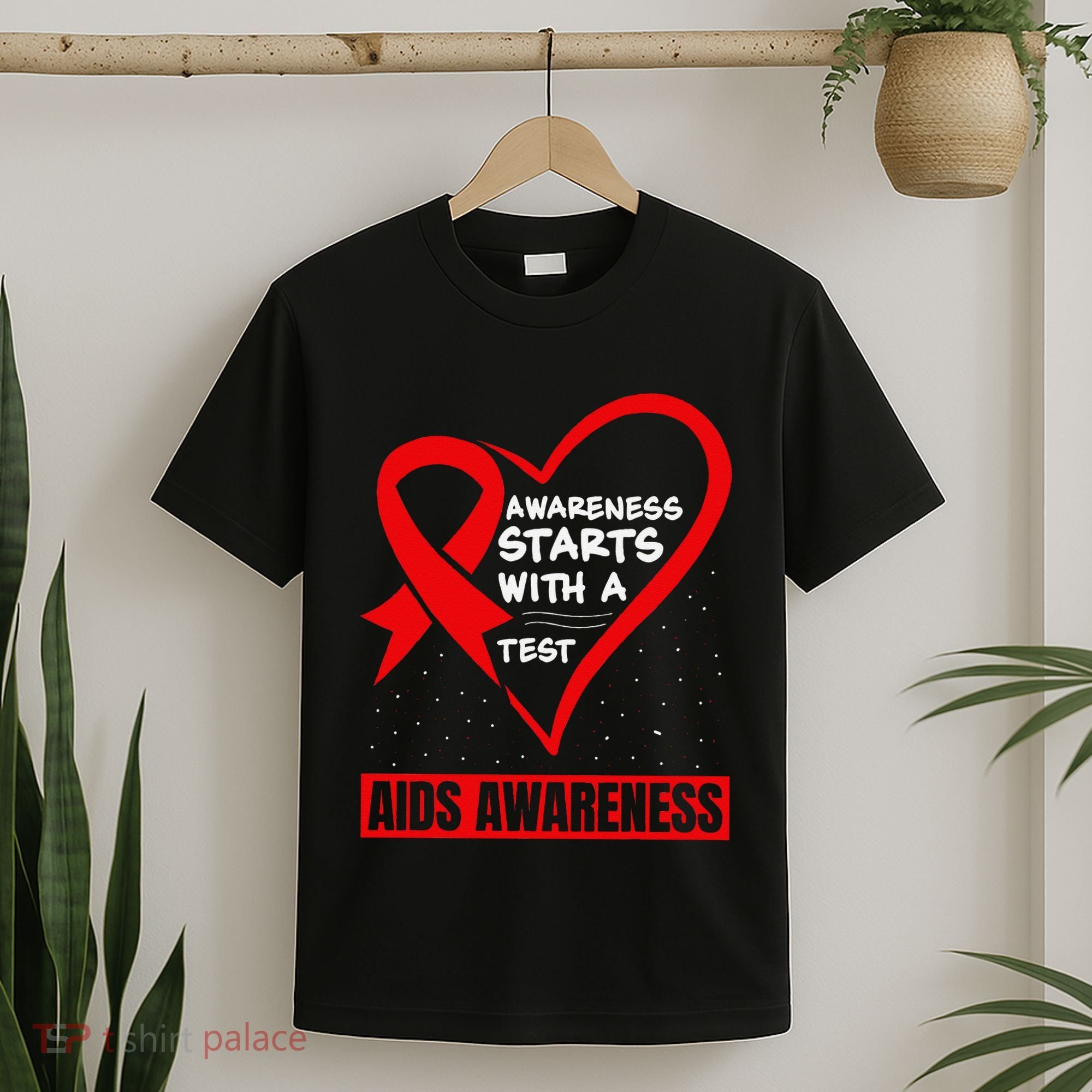 Hiv Awareness Red Ribbon World Aids Day Fighters T-Shirt