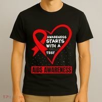 Hiv Awareness Red Ribbon World Aids Day Fighters T-Shirt thumb 3