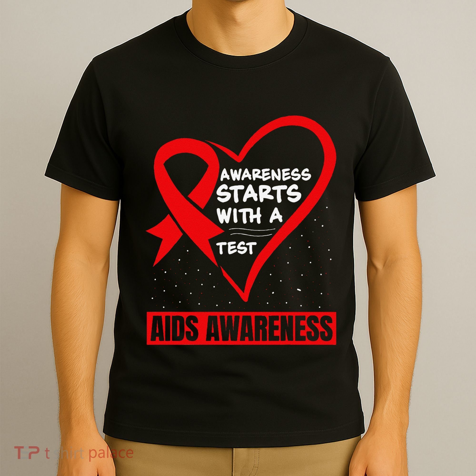 Hiv Awareness Red Ribbon World Aids Day Fighters T-Shirt