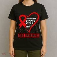 Hiv Awareness Red Ribbon World Aids Day Fighters T-Shirt thumb 4