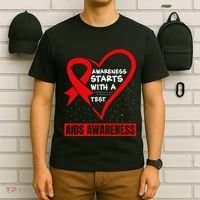 Hiv Awareness Red Ribbon World Aids Day Fighters T-Shirt thumb 6