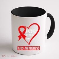 Hiv Awareness Red Ribbon World Aids Day Fighters Coffee Mug thumb 1