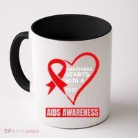 Hiv Awareness Red Ribbon World Aids Day Fighters Coffee Mug thumb 0