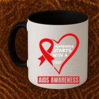 Hiv Awareness Red Ribbon World Aids Day Fighters Coffee Mug thumb 2