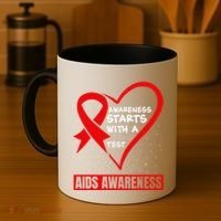 Hiv Awareness Red Ribbon World Aids Day Fighters Coffee Mug thumb 4