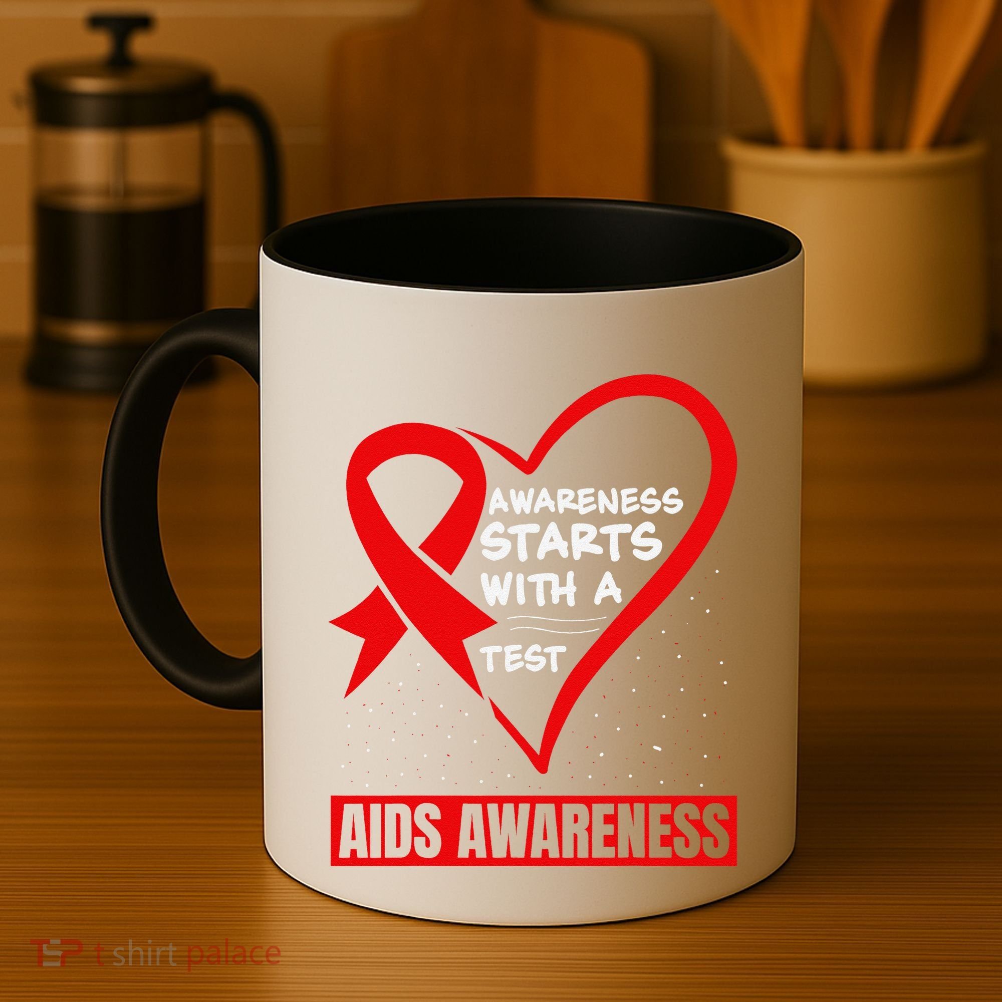 Hiv Awareness Red Ribbon World Aids Day Fighters Coffee Mug