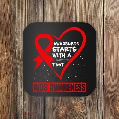 Hiv Awareness Red Ribbon World Aids Day Fighters Coaster
