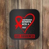 Hiv Awareness Red Ribbon World Aids Day Fighters Coaster thumb 0