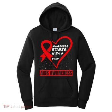 Hiv Awareness Red Ribbon World Aids Day Fighters Women's Hoodie