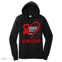 Hiv Awareness Red Ribbon World Aids Day Fighters Women's Hoodie thumb 0