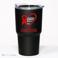 Hiv Awareness Red Ribbon World Aids Day Fighters Tumbler thumb 0
