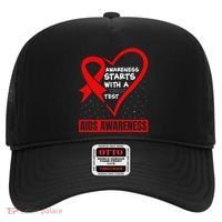 Hiv Awareness Red Ribbon World Aids Day Fighters Hat thumb 0