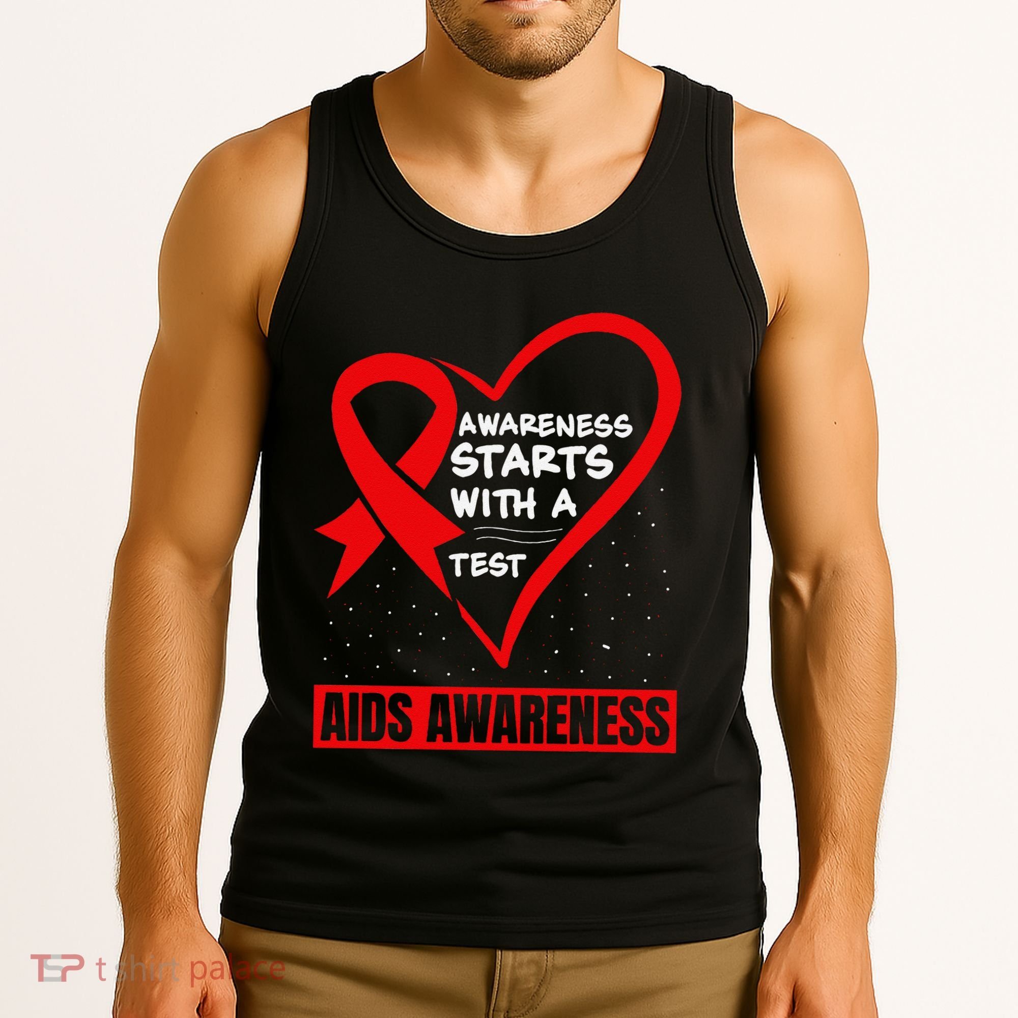 Hiv Awareness Red Ribbon World Aids Day Fighters Tank Top
