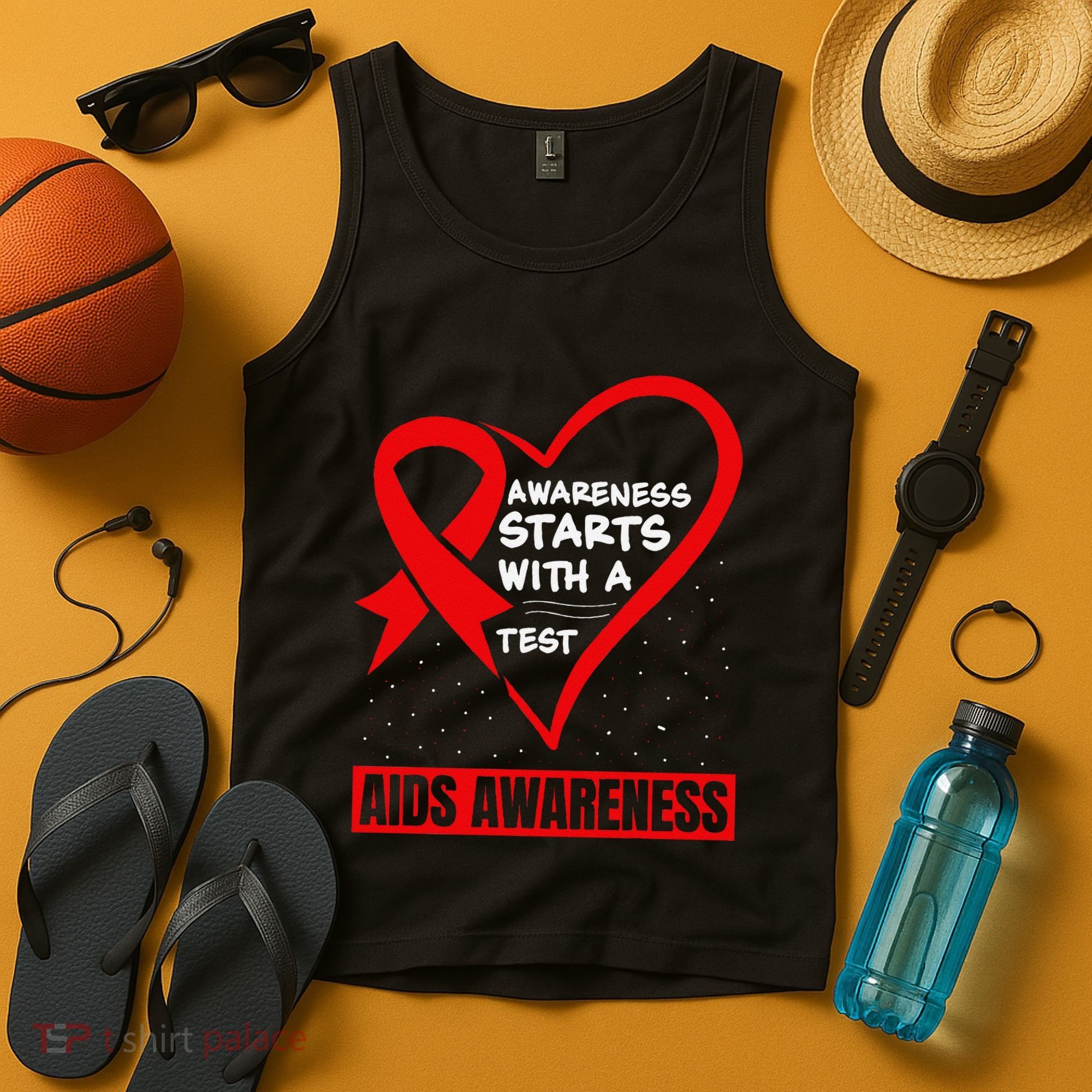 Hiv Awareness Red Ribbon World Aids Day Fighters Tank Top