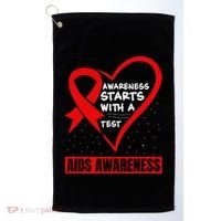Hiv Awareness Red Ribbon World Aids Day Fighters Golf Towel thumb 0