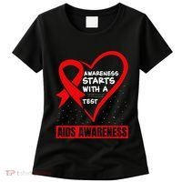 Hiv Awareness Red Ribbon World Aids Day Fighters Women's T-Shirt thumb 0
