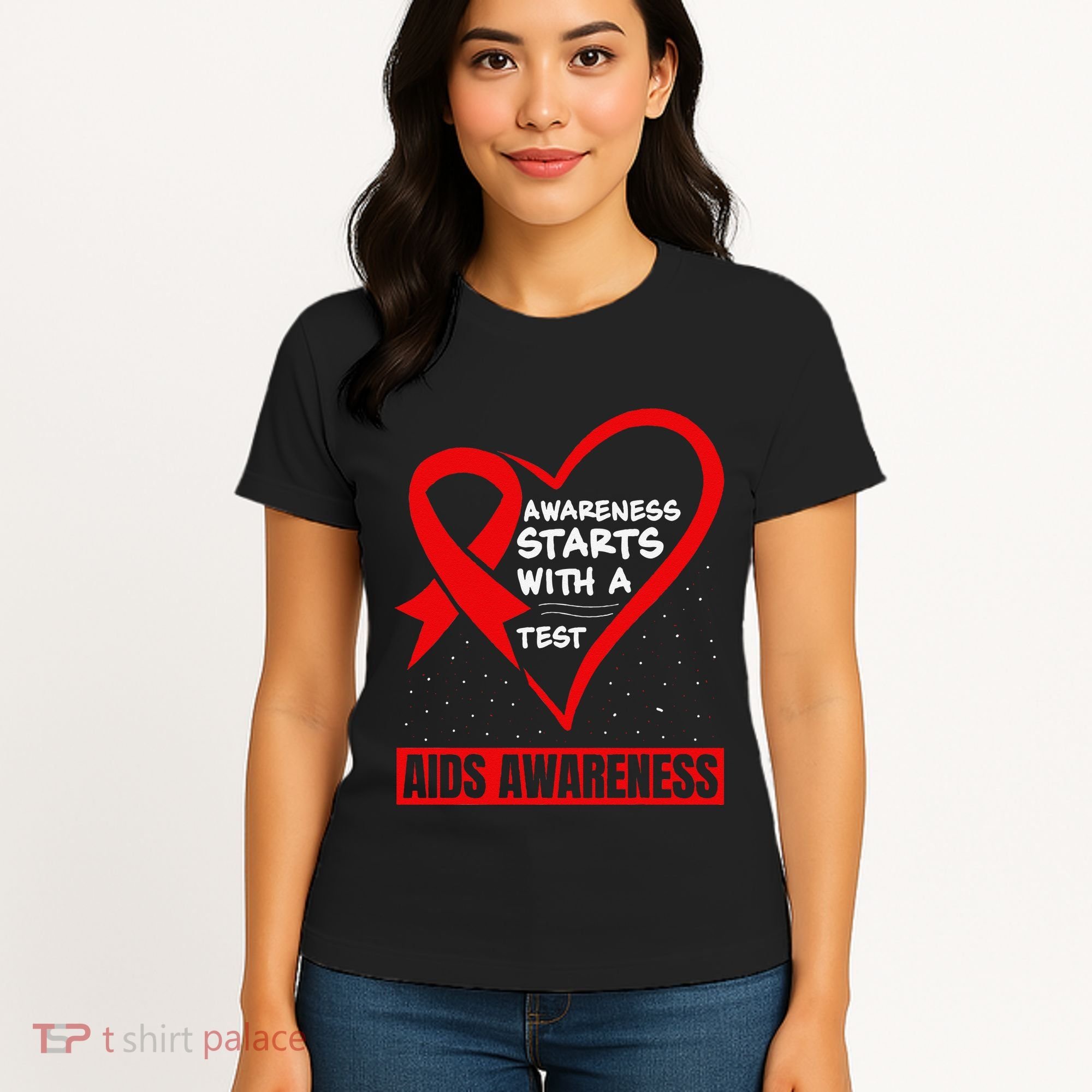 Hiv Awareness Red Ribbon World Aids Day Fighters Women's T-Shirt