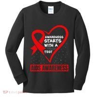 Hiv Awareness Red Ribbon World Aids Day Fighters Kids Long Sleeve Shirt thumb 0