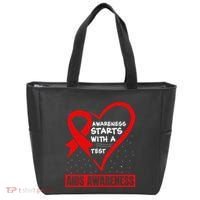 Hiv Awareness Red Ribbon World Aids Day Fighters Tote Bag thumb 0